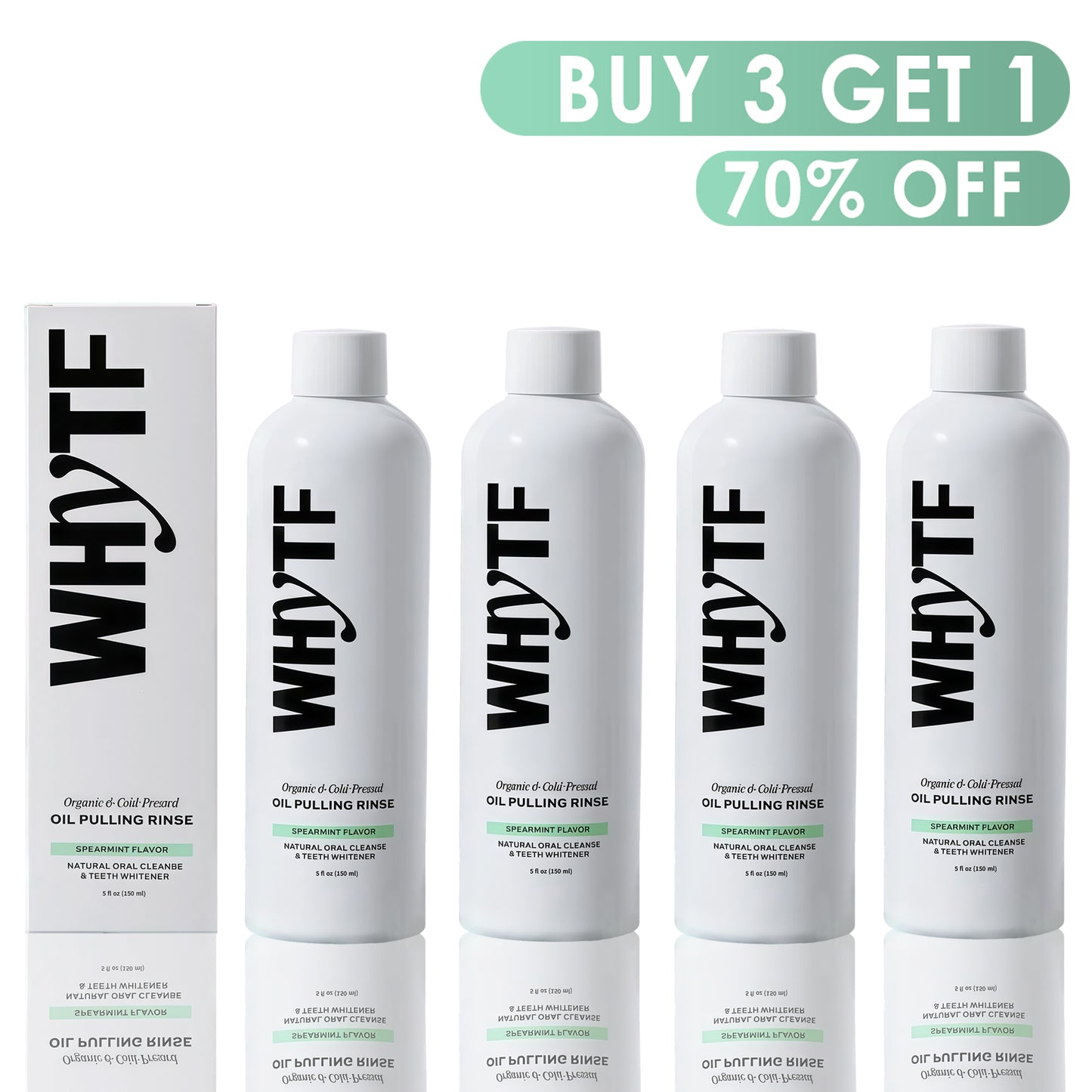 🍏Last 3 hours 60% off:Spearmint Oil Pulling Rinse - Natural Whitening & All-Day Fresh Breath