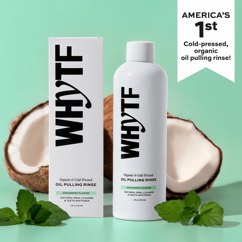 🍏Last 3 hours 60% off：Spearmint Oil Pulling Rinse - Natural Whitening & All-Day Fresh Breath