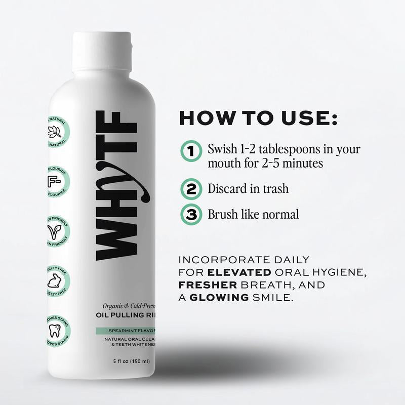 🪴Last 3 hours 60% off：Spearmint Oil Pulling Rinse - Natural Whitening & All-Day Fresh Breath