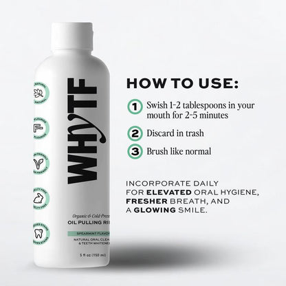 🪴Last 3 hours 60% off：Spearmint Oil Pulling Rinse - Natural Whitening & All-Day Fresh Breath