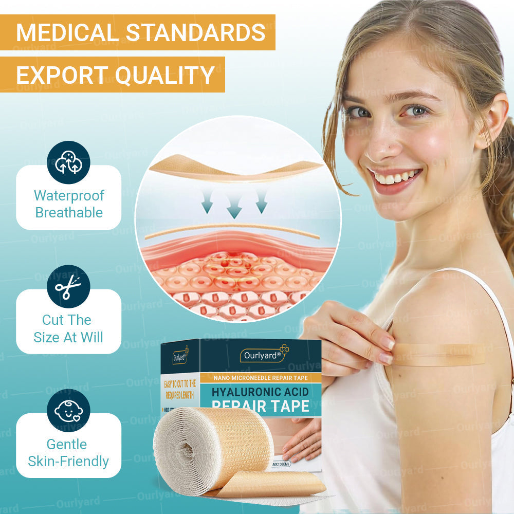 ❤︎Official Store |Ourlyard® Hyaluronic Acid Nano Microneedle Repair Tape🗽🎉(Treatment of old and new scars, reduction of surgical scars, stretch marks, keloids, acne, burns, warts, dermatomes and varicose veins) (upsell)