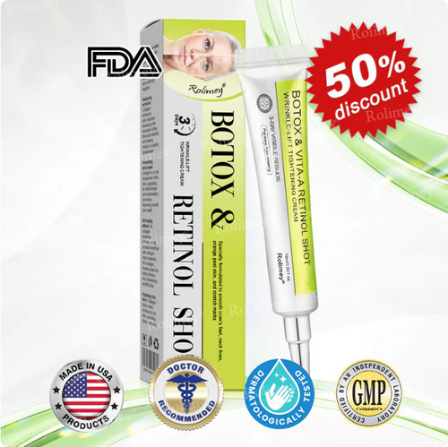 👩‍⚕️Made and shipped from the USA 💫Rolimey® Botox & Vita-A Retinol Shot Wrinkle-Lift Tightening cream - Last Day Promotion 70% OFF