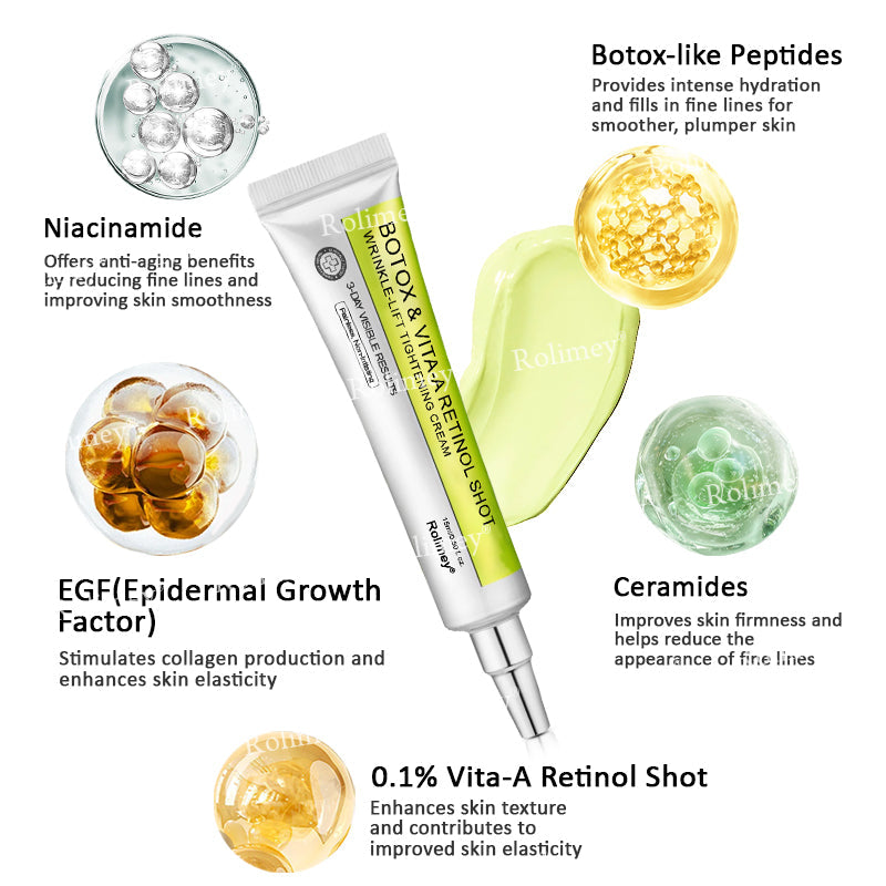 👩‍⚕️Made and shipped from the USA 💫Rolimey® Botox & Vita-A Retinol Shot Wrinkle-Lift Tightening cream - Last Day Promotion 70% OFF