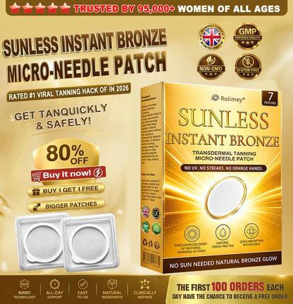 Rolimey® Bronze Glow Patch: Visible Sunless Glow in 7 Days — No UV, No DHA, No Orange Streaks, No Fake Tan Mess
