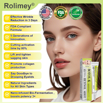 👩‍⚕️Made and shipped from the USA 💫Rolimey® Botox & Vita-A Retinol Shot Wrinkle-Lift Tightening cream - Last Day Promotion 70% OFF
