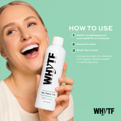 🍏Last 3 hours 60% off：Spearmint Oil Pulling Rinse - Natural Whitening & All-Day Fresh Breath