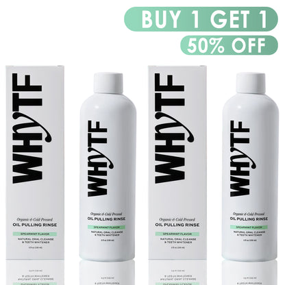🍏Last 3 hours 60% off：Spearmint Oil Pulling Rinse - Natural Whitening & All-Day Fresh Breath