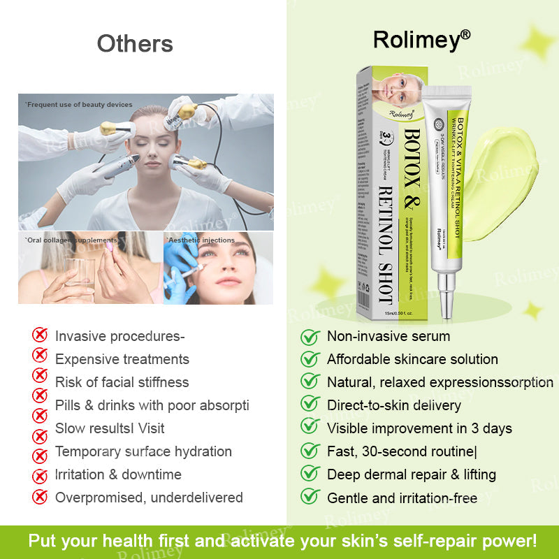 👩‍⚕️Made and shipped from the USA 💫Rolimey® Botox & Vita-A Retinol Shot Wrinkle-Lift Tightening cream - Last Day Promotion 70% OFF