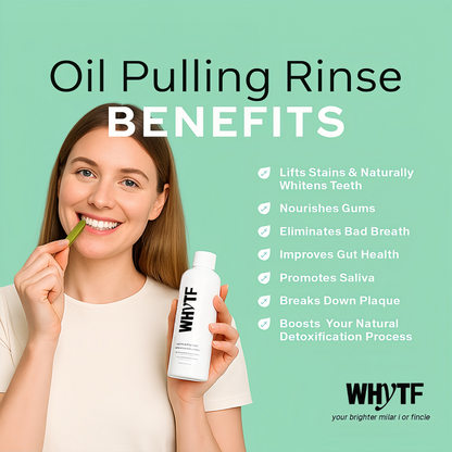 🍏Last 3 hours 60% off：Spearmint Oil Pulling Rinse - Natural Whitening & All-Day Fresh Breath